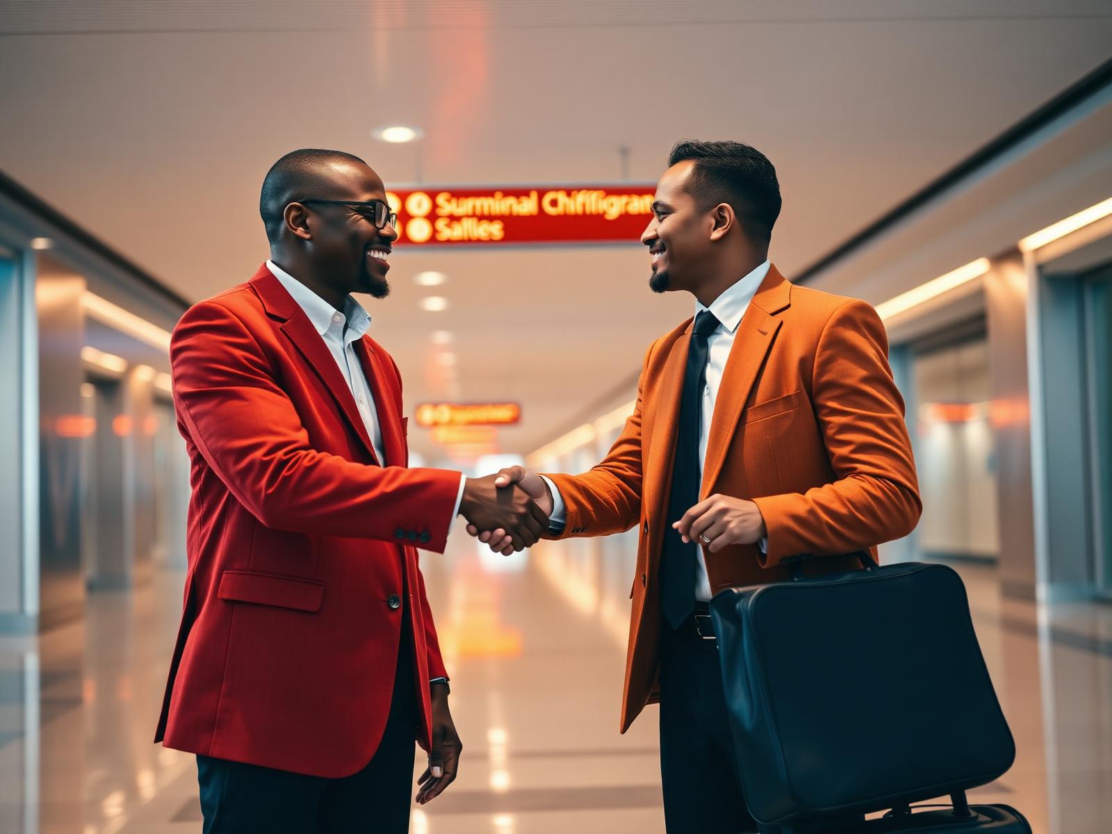 BTM protocol officer greeting a traveler at the airport